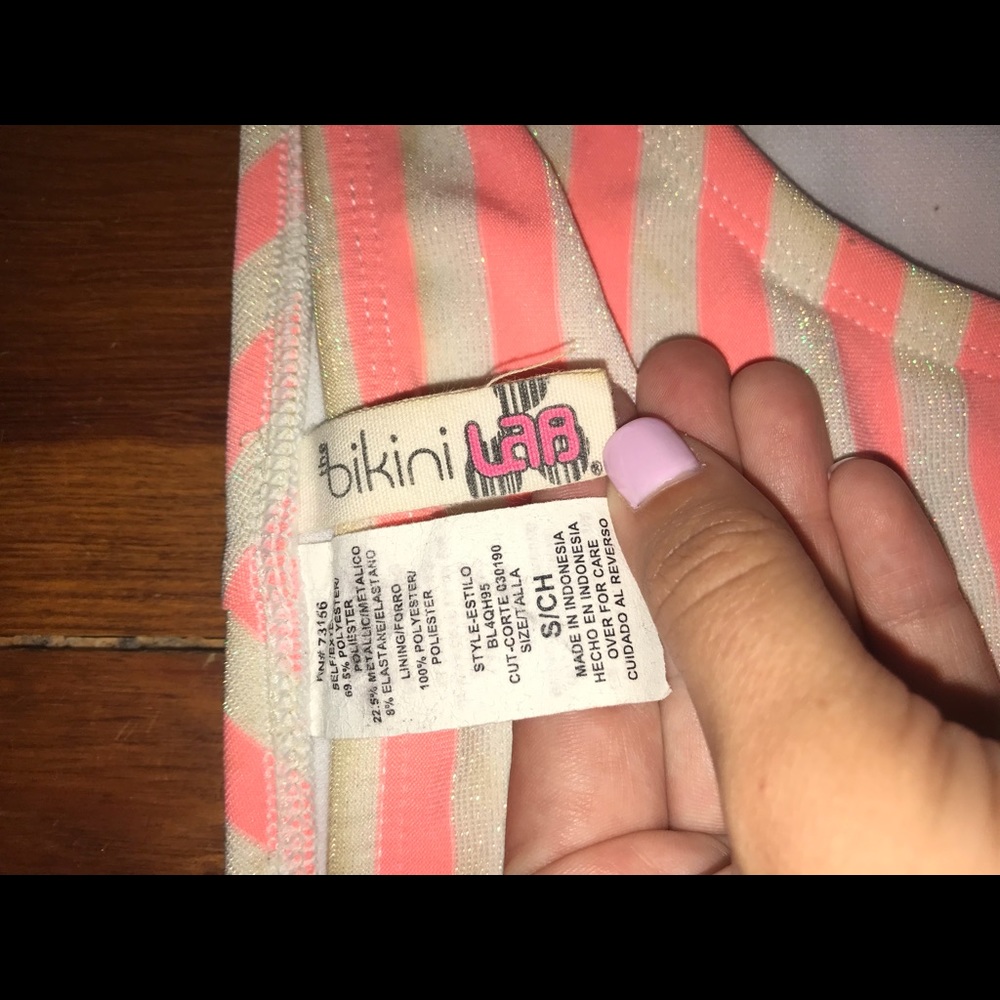 Pink and White Bikini Size S bottoms, M top - Picture 4 of 4